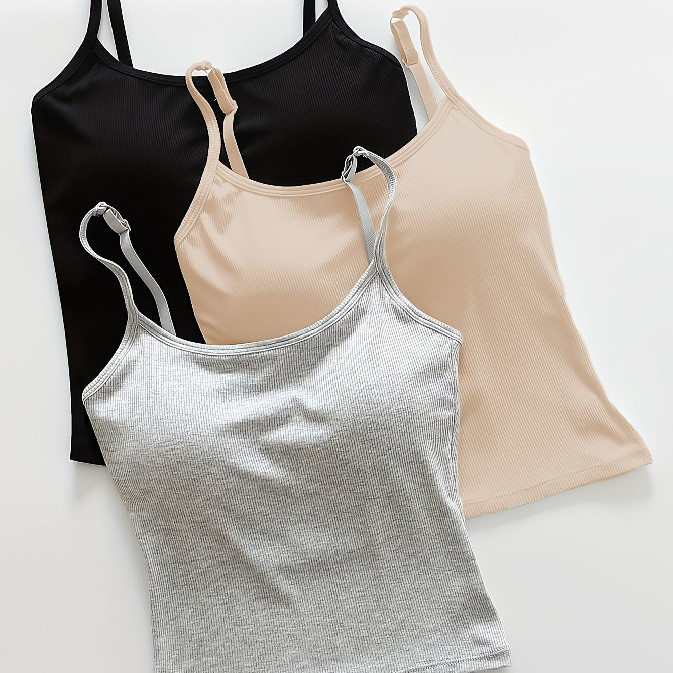 Pack de 3 Tops Cortos con Relleno para Mujer