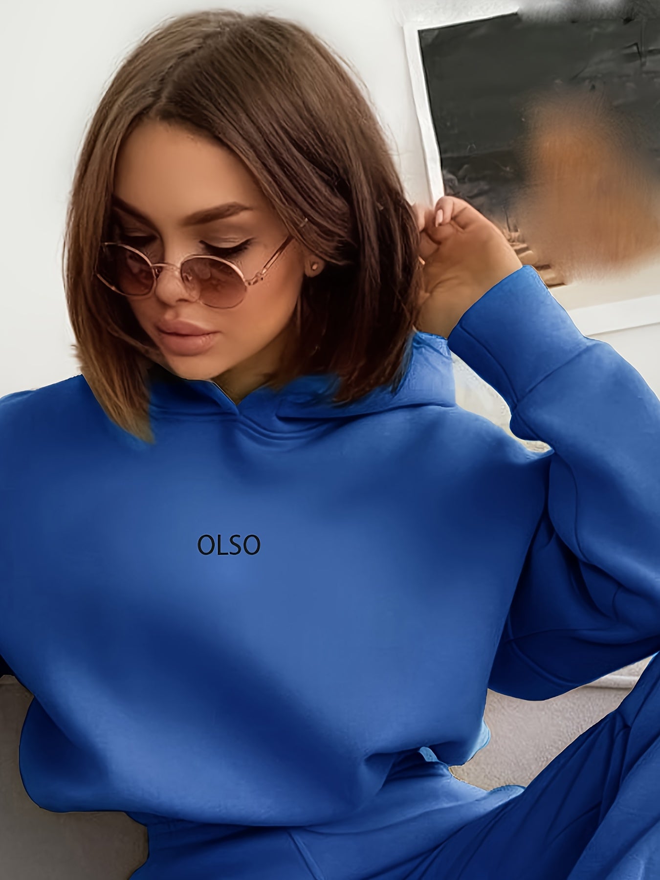 Conjunto Casual para Mujer – Sudadera con Estampado de Letras y Pantalón a Juego