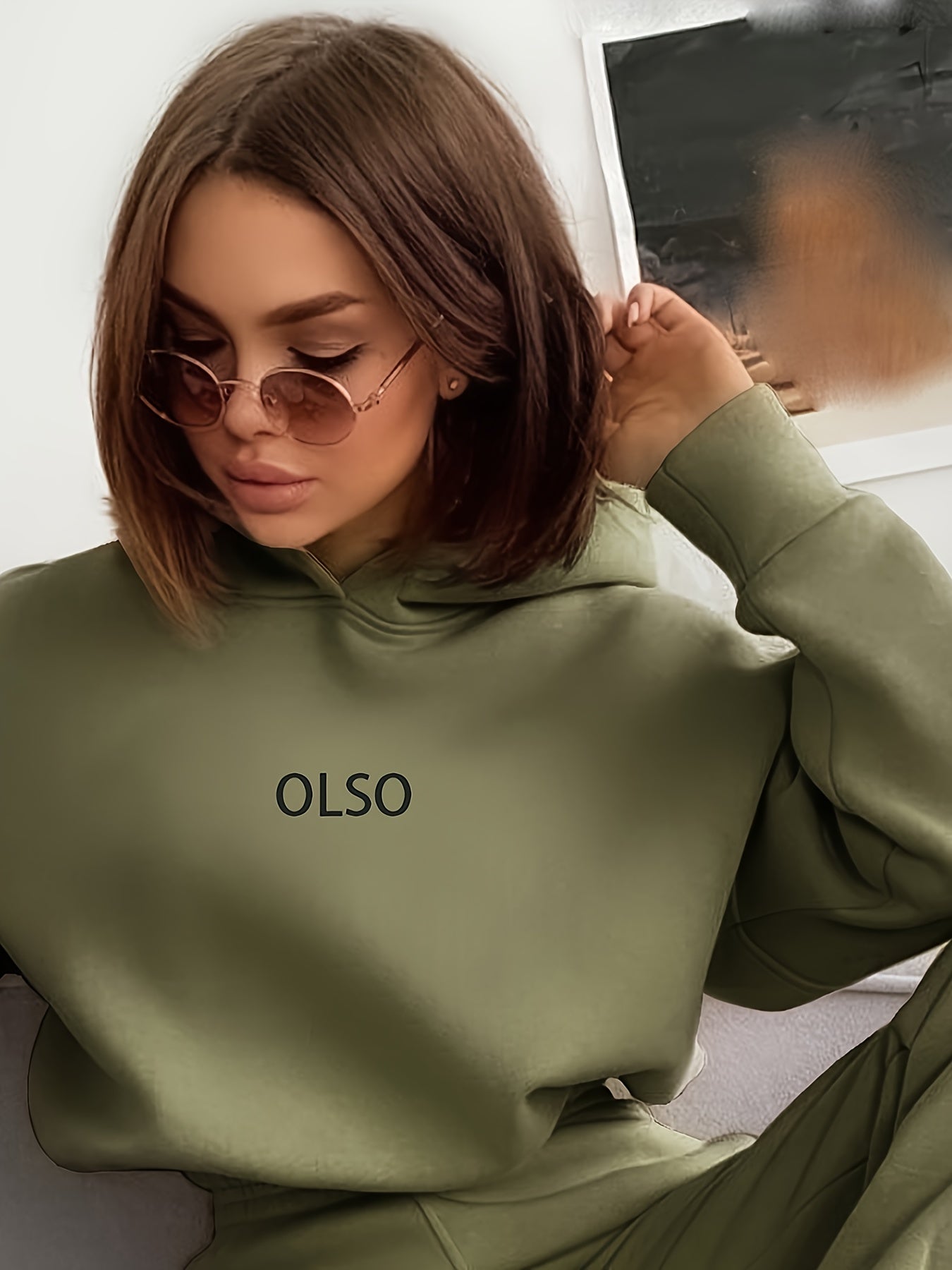 Conjunto Casual para Mujer – Sudadera con Estampado de Letras y Pantalón a Juego