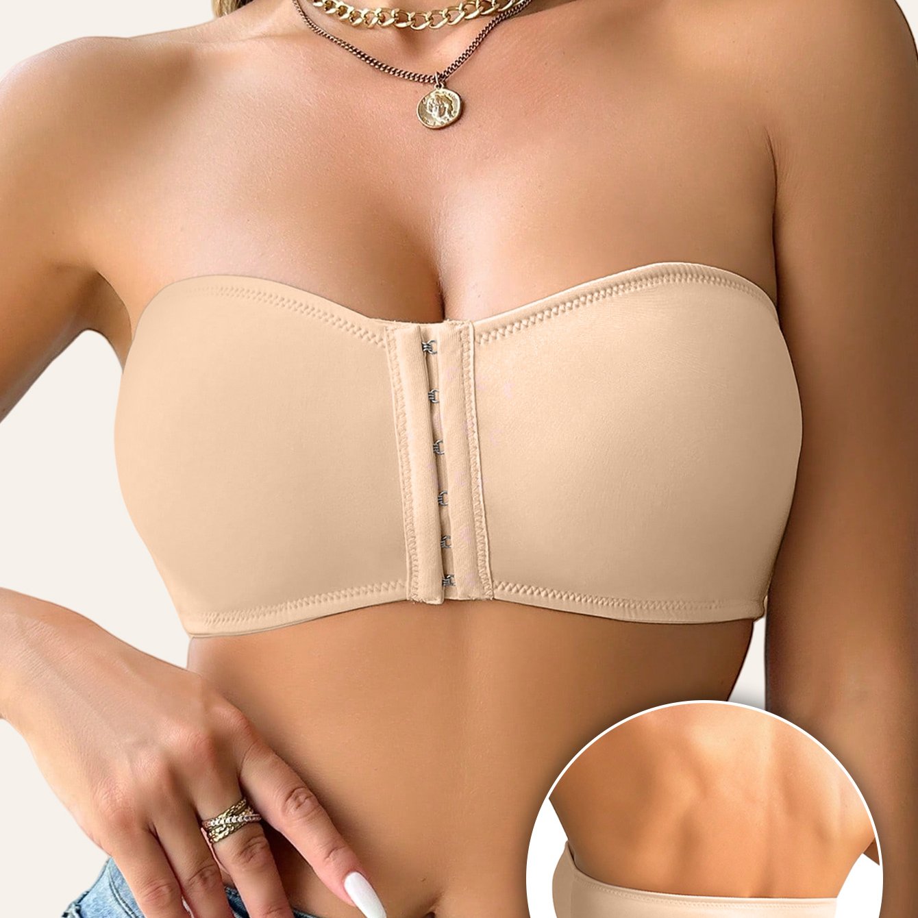Sujetador Deportivo sin Tirantes para Mujer – Cierre Frontal, Sin Aros y Alta Elasticidad