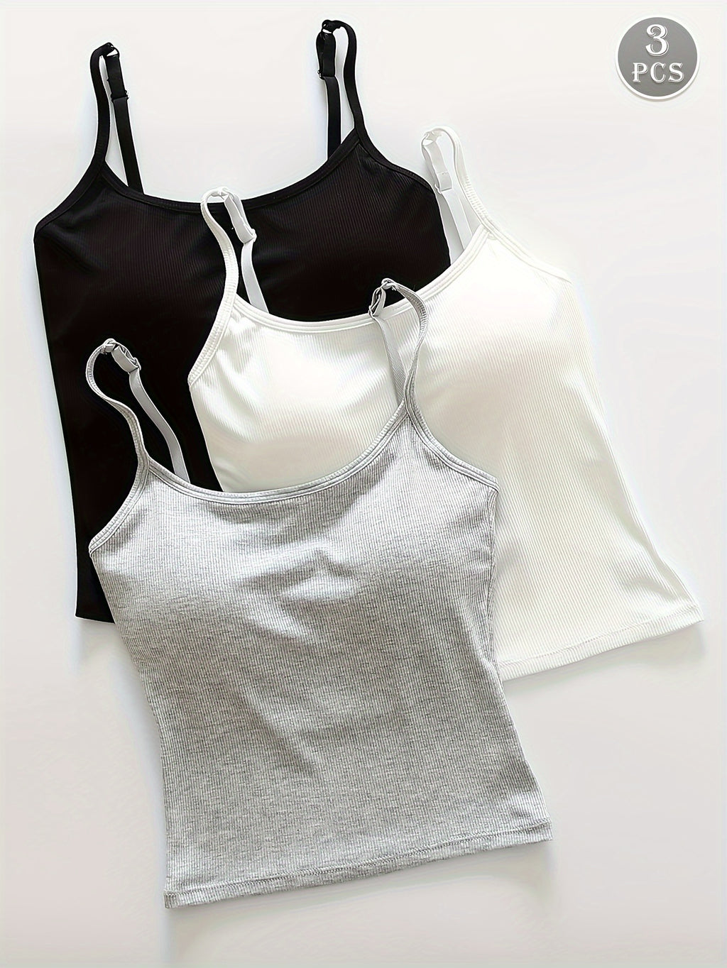 Pack de 3 Tops Cortos con Relleno para Mujer