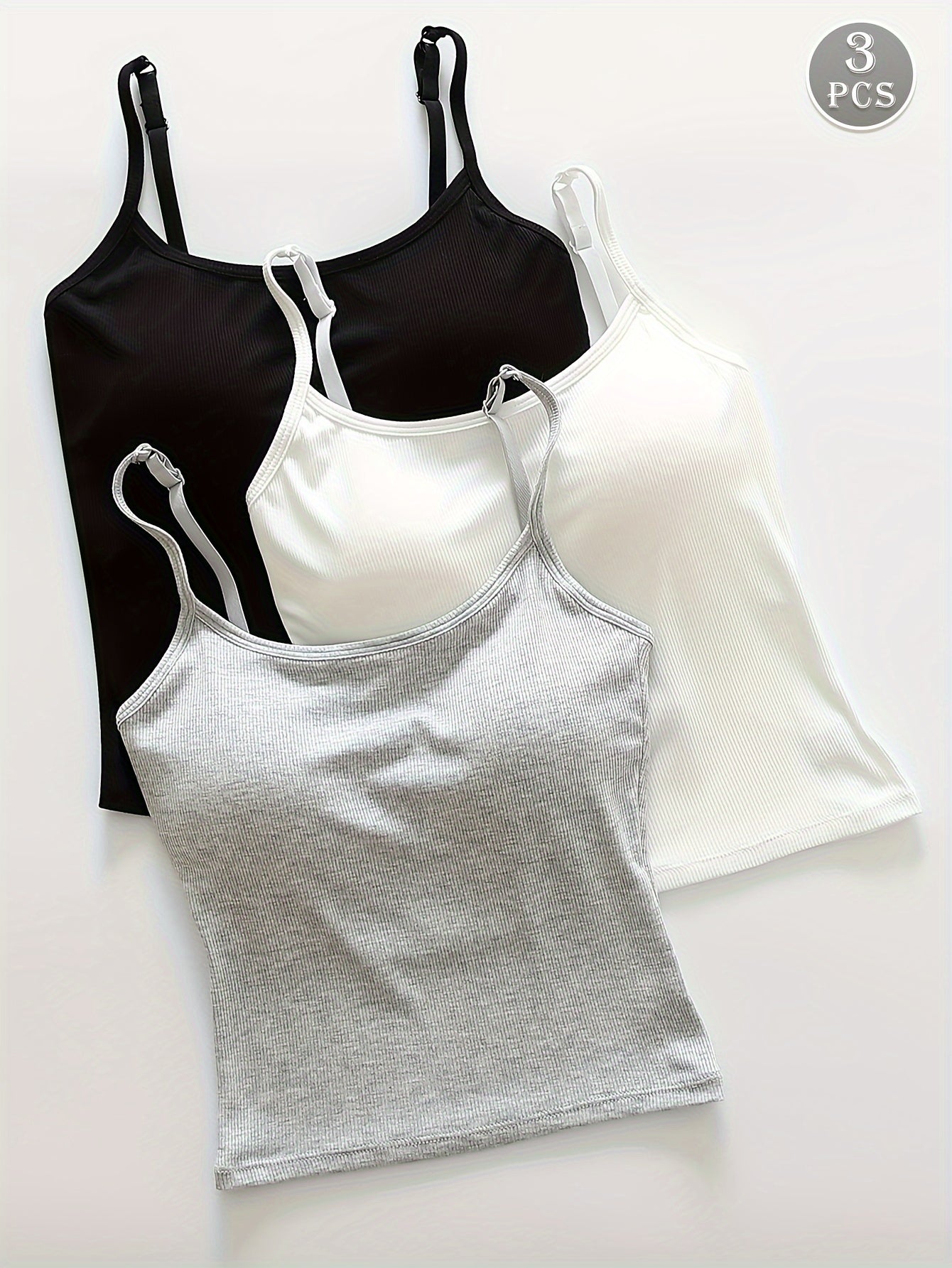 Pack de 3 Tops Cortos con Relleno para Mujer