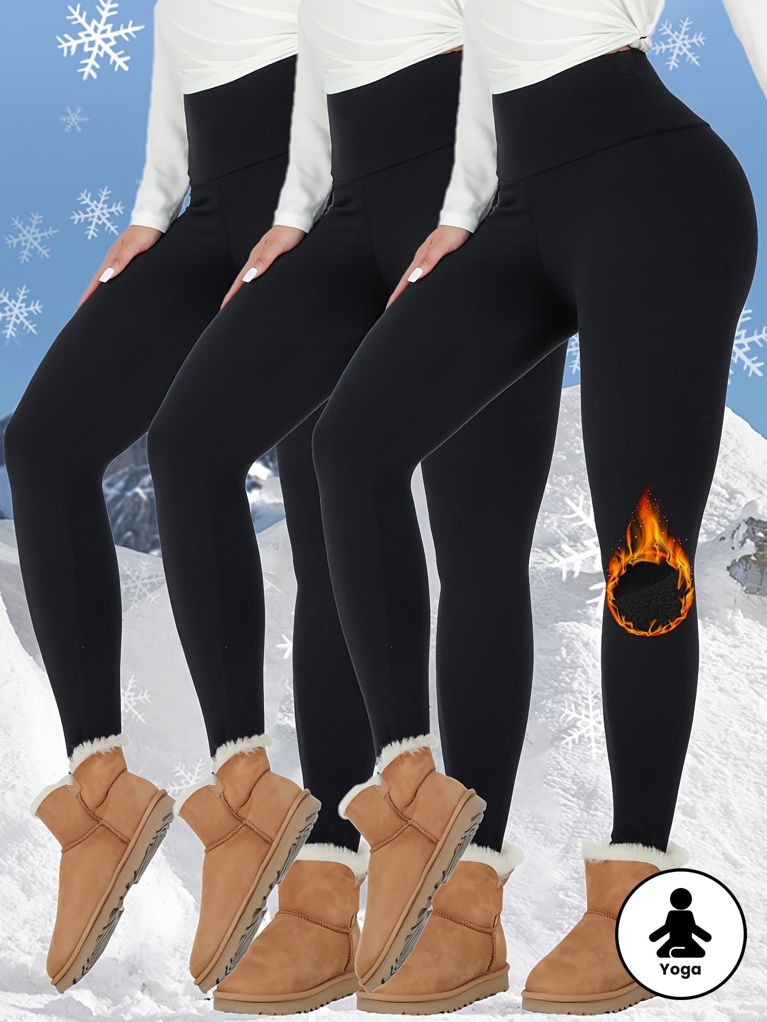 Pack x3 Mallas Térmicas de Cintura Alta para Mujer – Suaves, Gruesas y Cálidas para Invierno