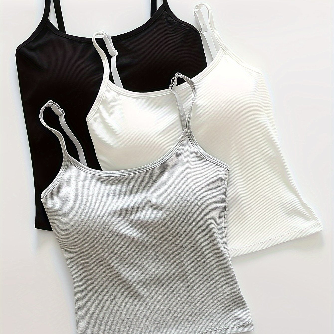 Pack de 3 Tops Cortos con Relleno para Mujer