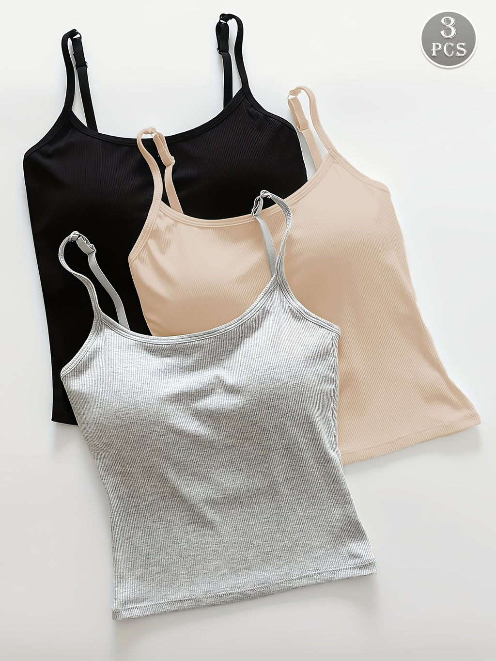 Pack de 3 Tops Cortos con Relleno para Mujer