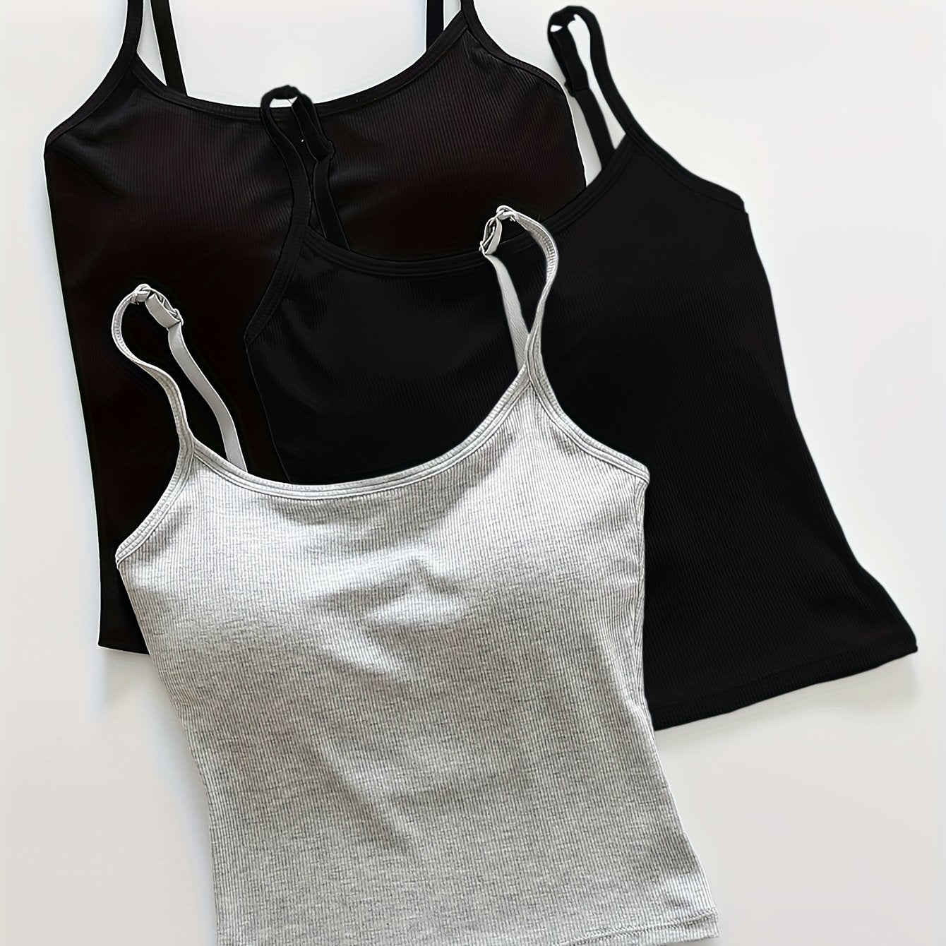 Pack de 3 Tops Cortos con Relleno para Mujer