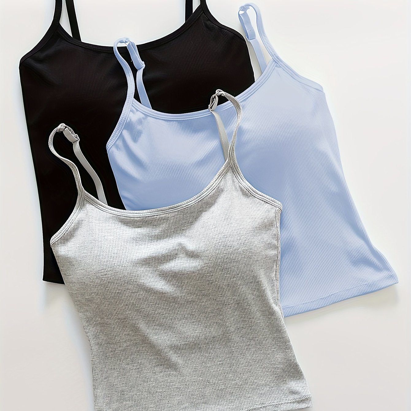 Pack de 3 Tops Cortos con Relleno para Mujer