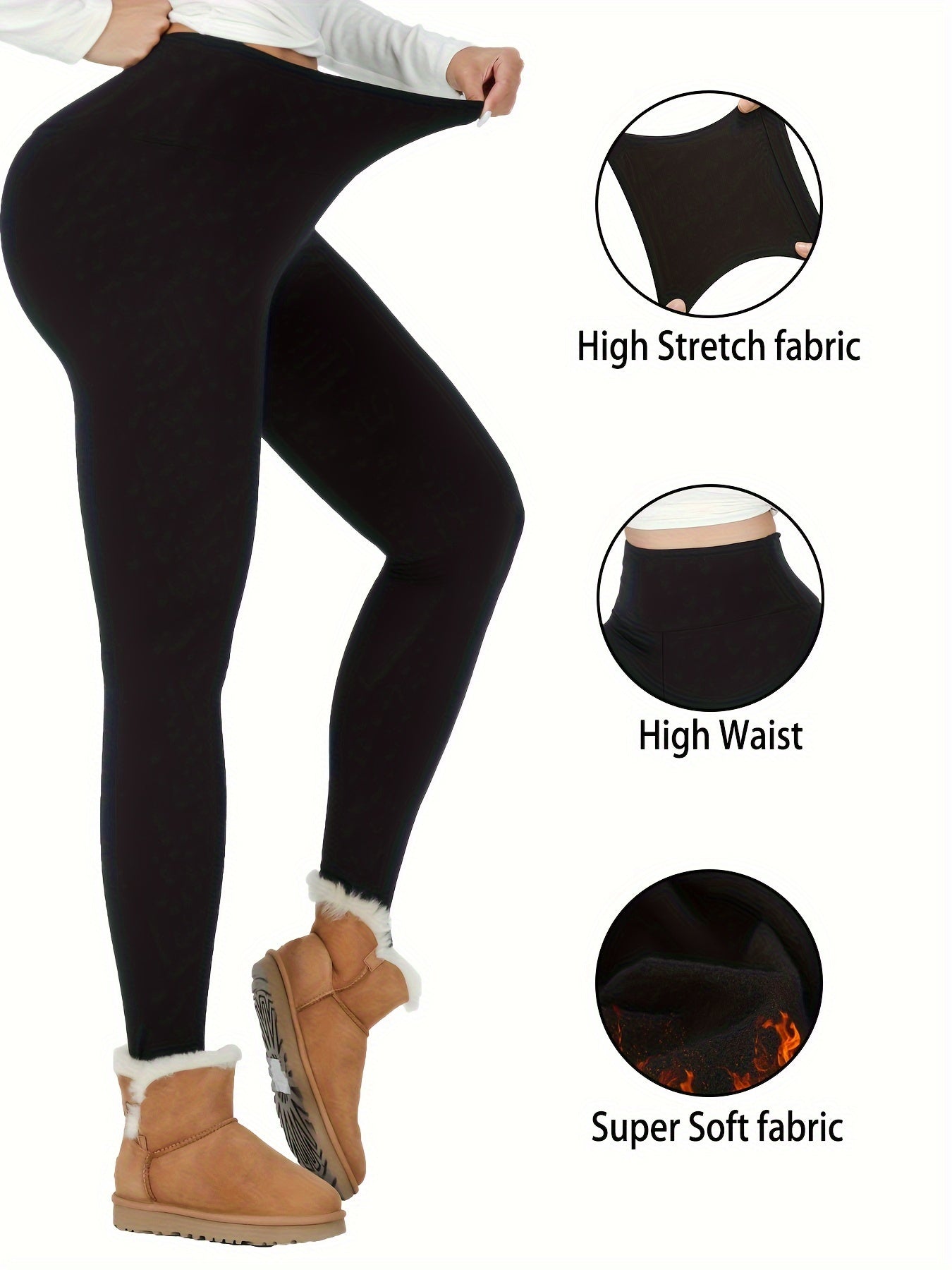 Pack x3 Mallas Térmicas de Cintura Alta para Mujer – Suaves, Gruesas y Cálidas para Invierno