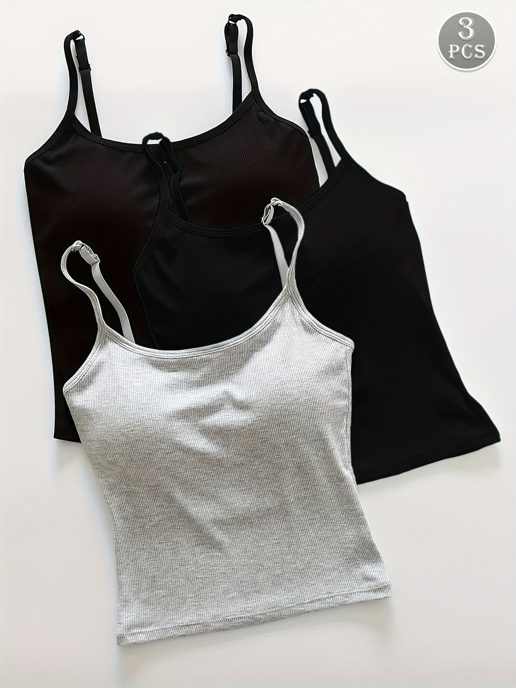 Pack de 3 Tops Cortos con Relleno para Mujer
