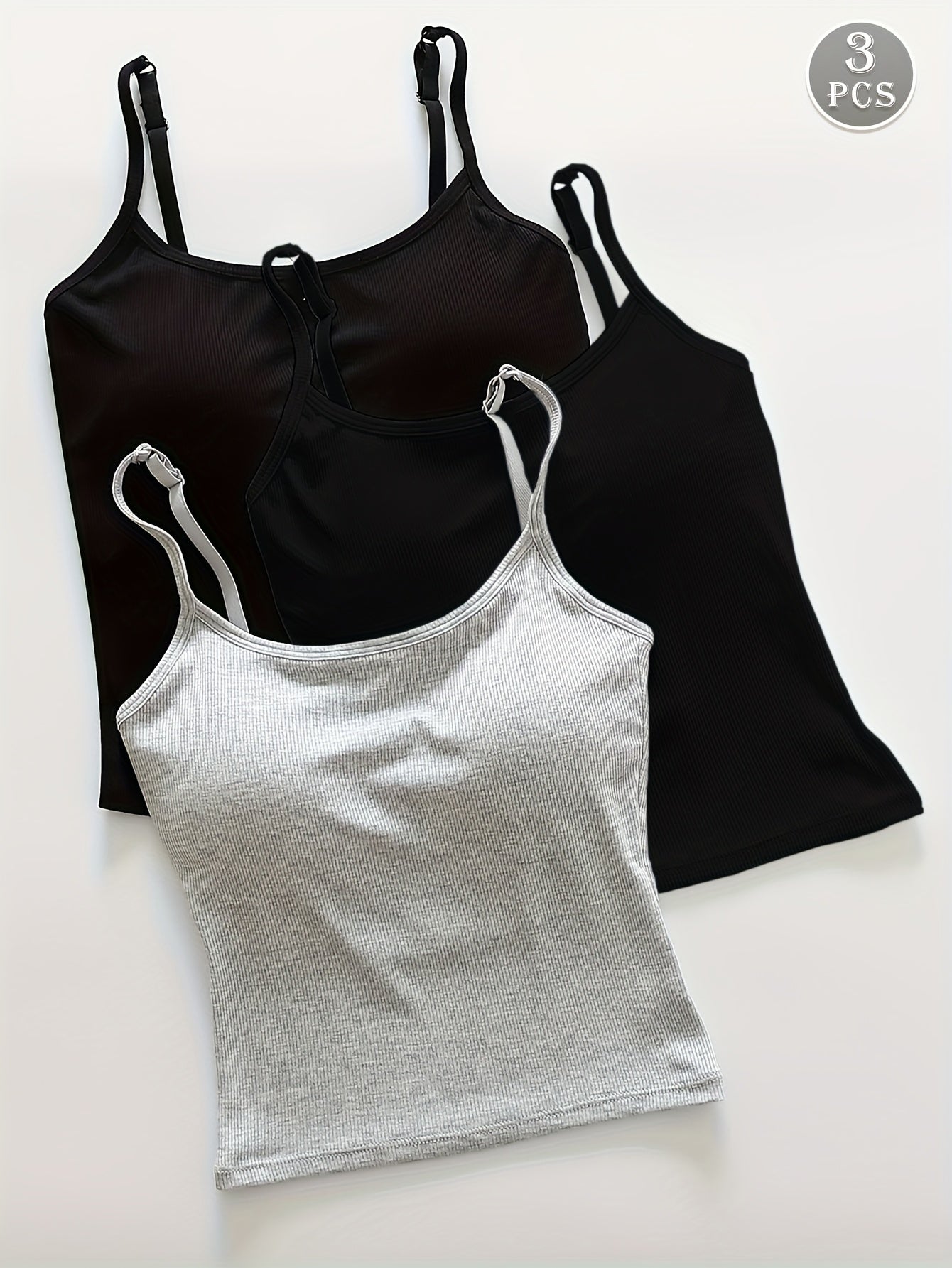 Pack de 3 Tops Cortos con Relleno para Mujer