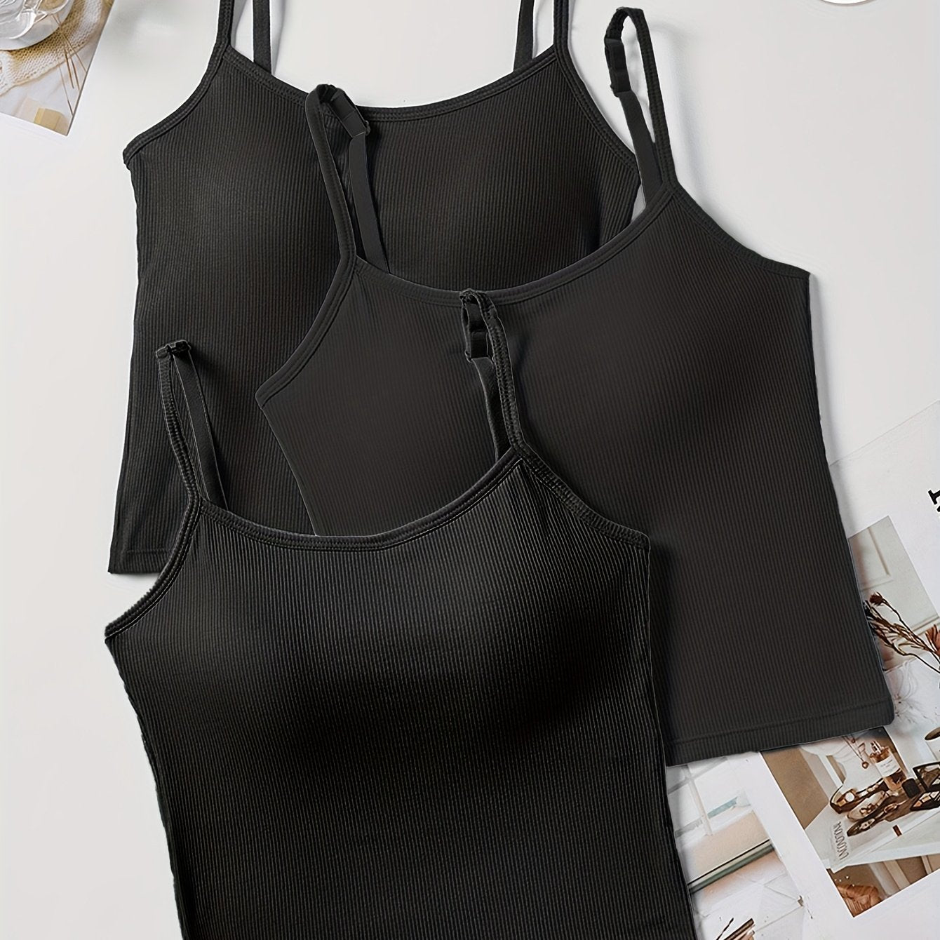 Pack de 3 Tops Cortos con Relleno para Mujer
