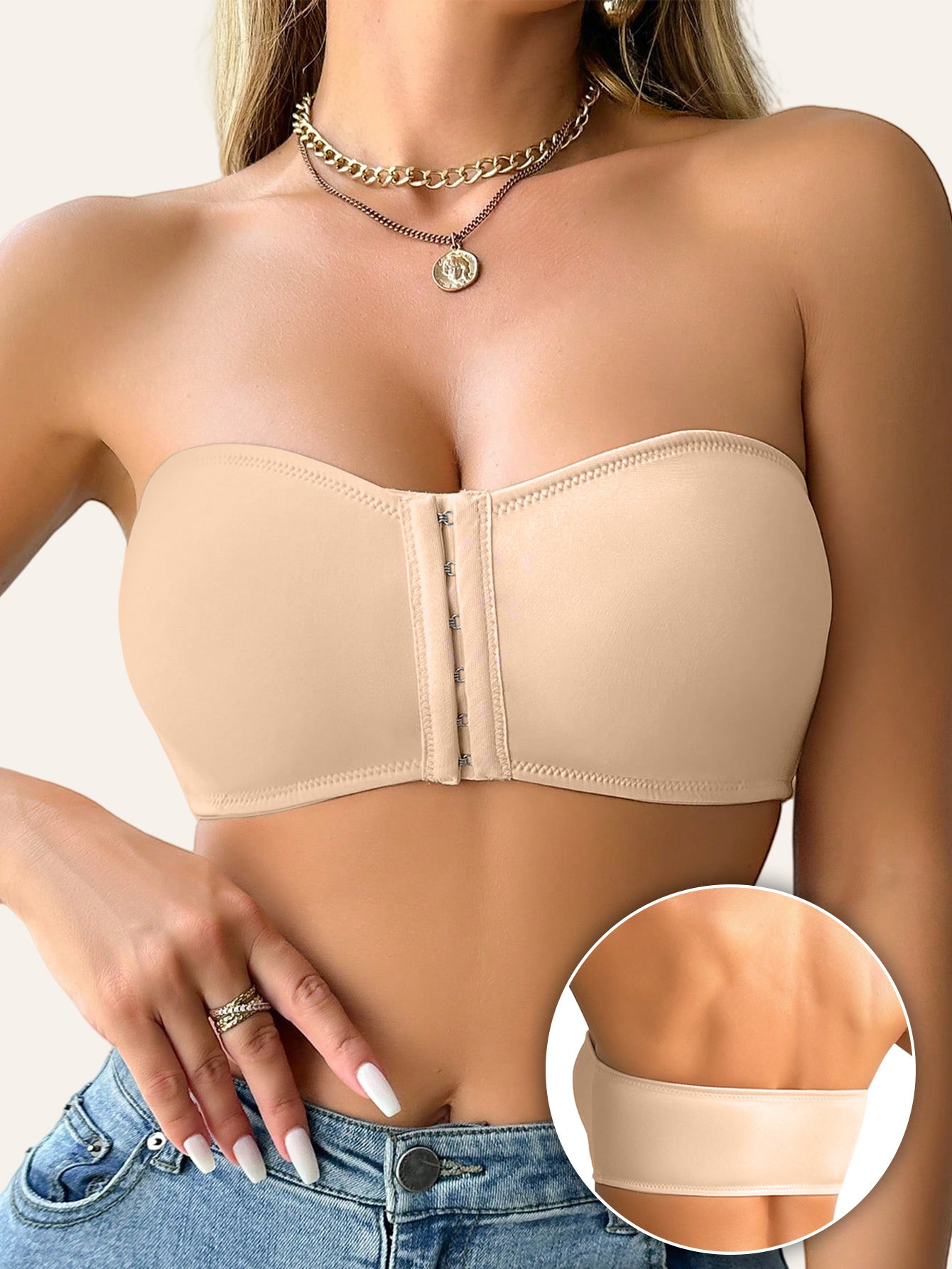 Sujetador Deportivo sin Tirantes para Mujer – Cierre Frontal, Sin Aros y Alta Elasticidad