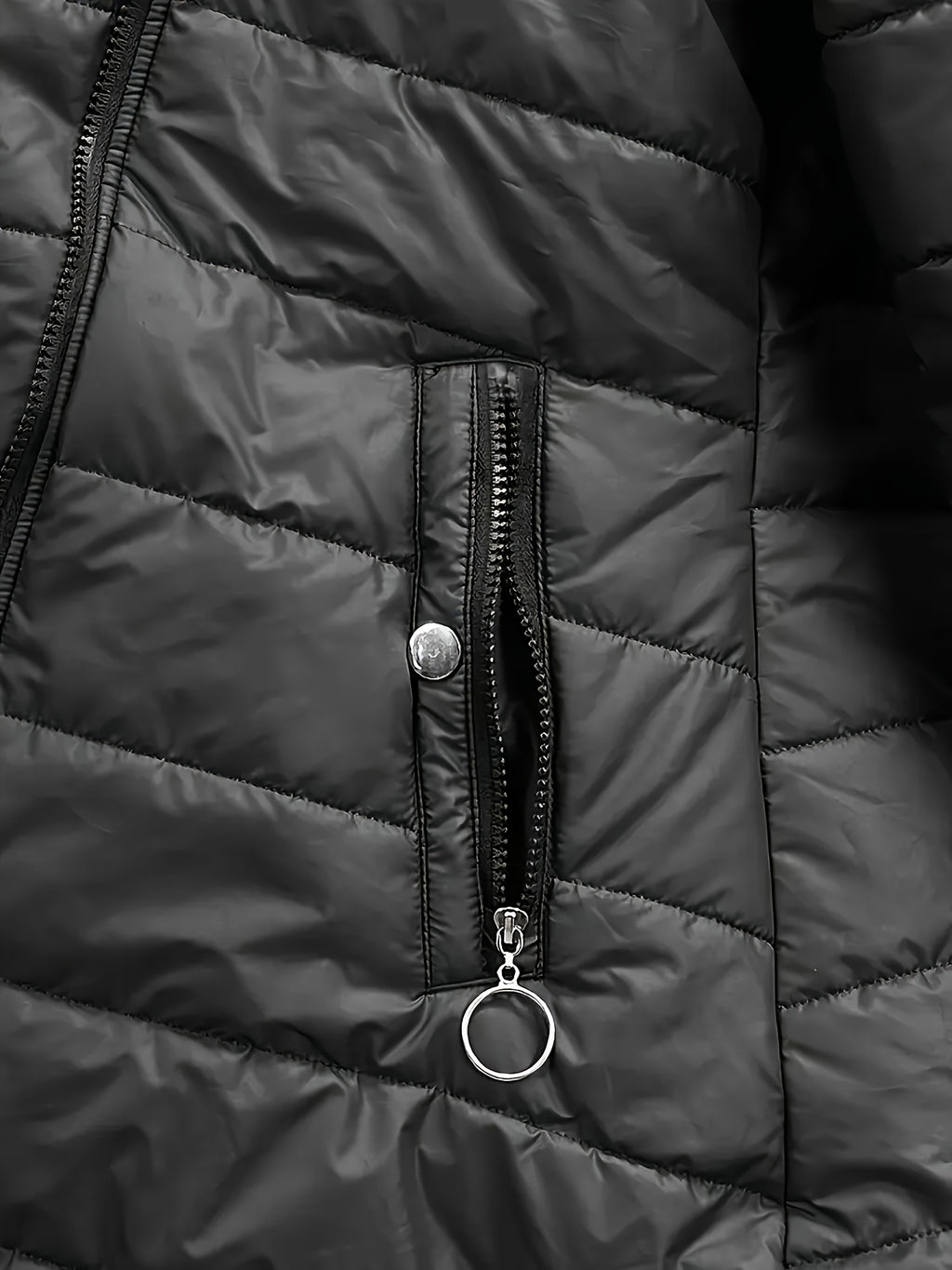 Chaqueta de Invierno con Capucha y Forro Polar – Cálida, Casual y de Largo Medio para Mujer