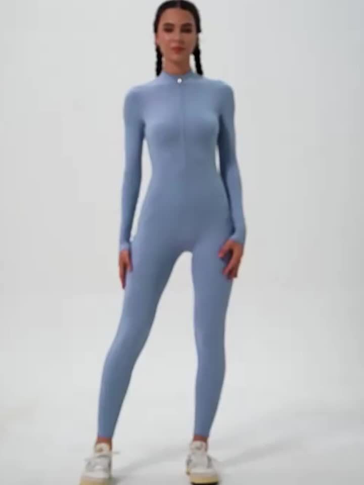 Mono Deportivo de Manga Larga con Cremallera, Para Mujer